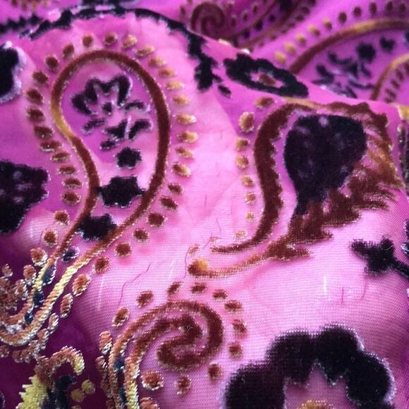 Japna Whimsigoth Velvet Burnout Paisley Slip Dress, Transitional Piece, Size Sm - Picture 8 of 11